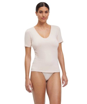 Falke T-Shirt V-neck Daily Climate Control Kadın Gömlek Bej Rengi | 37ANVJQUO
