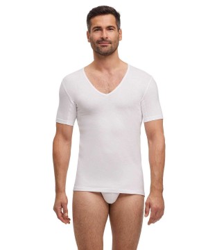 Falke T-Shirt V-neck Daily Climate Control Erkek Kısa Kollu Gömlek Beyaz | 43HIMSCQW