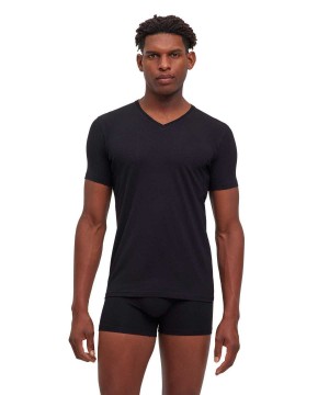 Falke T-Shirt V-neck Daily Climate Control Erkek Kısa Kollu Gömlek Siyah | 26LEZQYRM