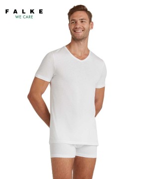 Falke T-Shirt V-neck Daily Natural Erkek Kısa Kollu Gömlek Beyaz | 41GVWBFMC