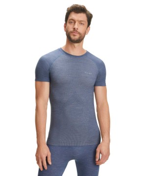 Falke T-Shirt Wool-Tech Light Erkek Kısa Kollu Gömlek Mavi | 90SQIPCVH