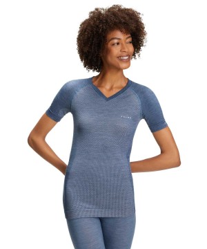 Falke T-Shirt Wool-Tech Light Kadın Kısa Kollu Gömlek Mavi | 18VBOHCEF