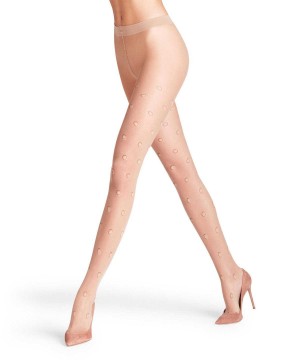 Falke Top Dot 20 DEN Tights Kadın Tights Bej Rengi | 92RDOJBVT