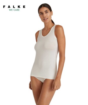 Falke Top Round-neck Daily ClimaWool Kadın Bras & Tops Beyaz | 69MVBHCOF