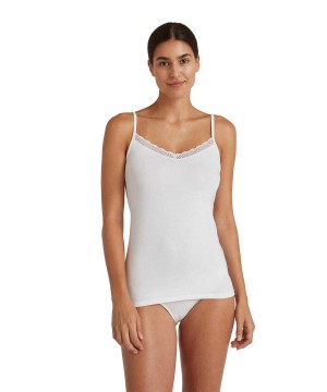 Falke Top Round-neck Daily Lace Kadın Bras & Tops Beyaz | 05RLIKOTV